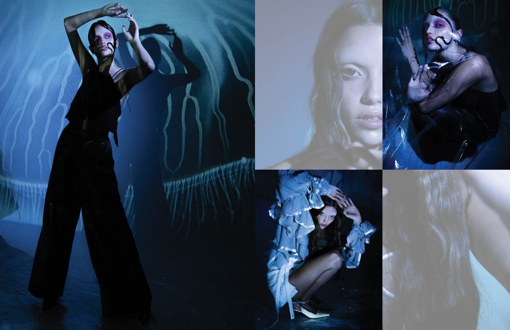 Editorial Medusa by Laetitia Dumez with Sarah Pearce for KEYI Magaine Berlin Inspired by one of the most elegant creatures of the deep sea.