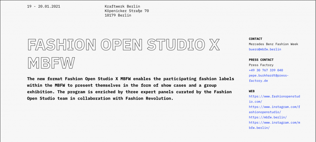 NEWS:Berlin Fashion Week 2021 fashion shows ,conferences, expert talks, new formats, strong players, national & international designers