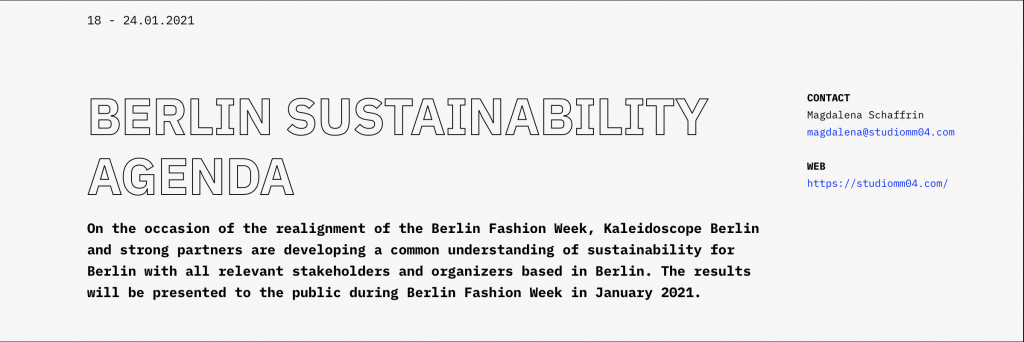 NEWS:Berlin Fashion Week 2021 fashion shows ,conferences, expert talks, new formats, strong players, national & international designers