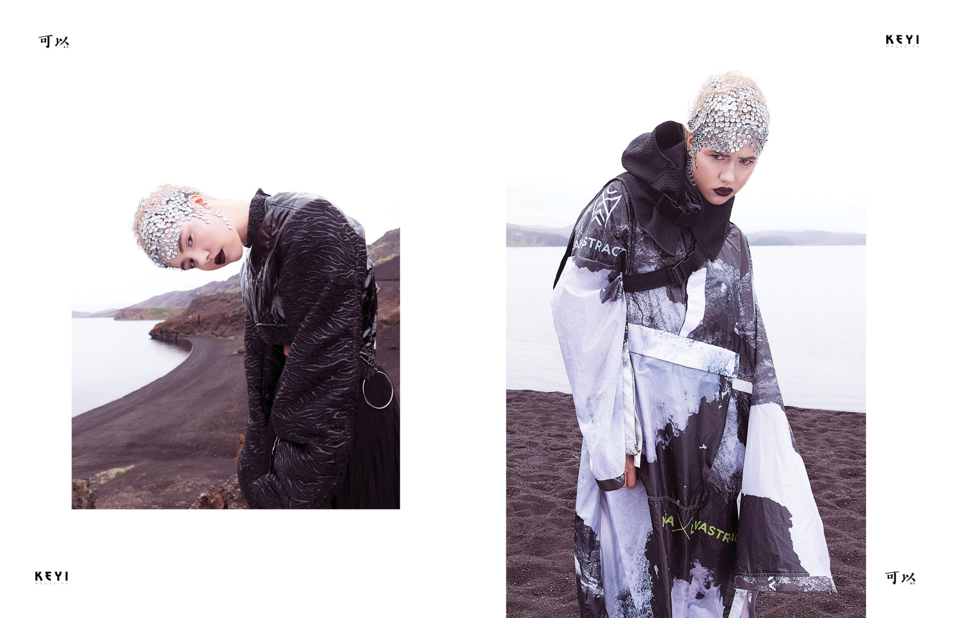 Editorial "Iceland" by Anna Ósk Erlingsdóttir with mode HULDA @vigdisardottir for KEYI Magazine Berlin / Art Music Fashion /