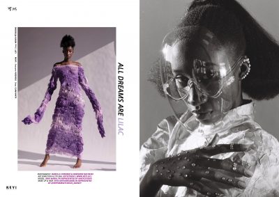 "All dreams are lilac" by Izabella Chrobok & Grzegorz Bacinski with Awa. Make up by Evin represented by Peppermintcircus Agency. Styled by KEYI Studio