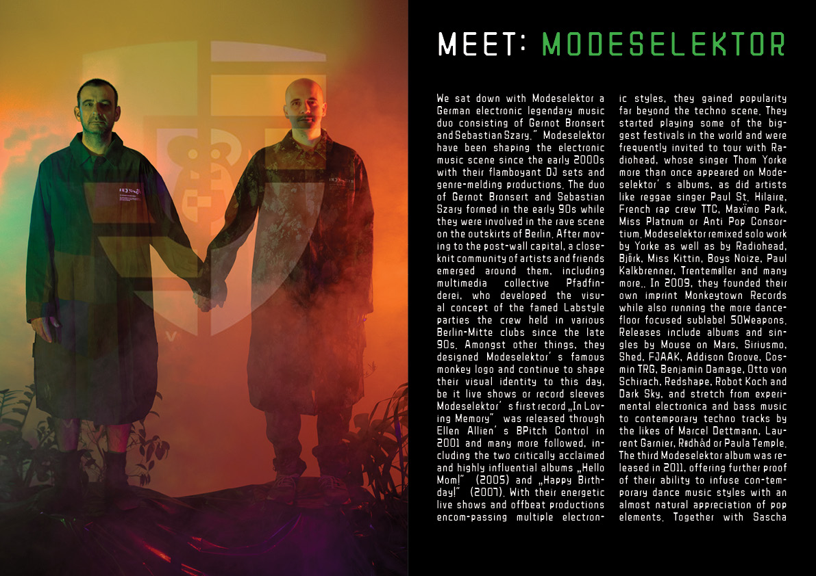 interview meet:MODESELEKTOR by Involucija and photos by KEYI STUDIO for fashion art music magazine / Berlin - Shenzhen based 