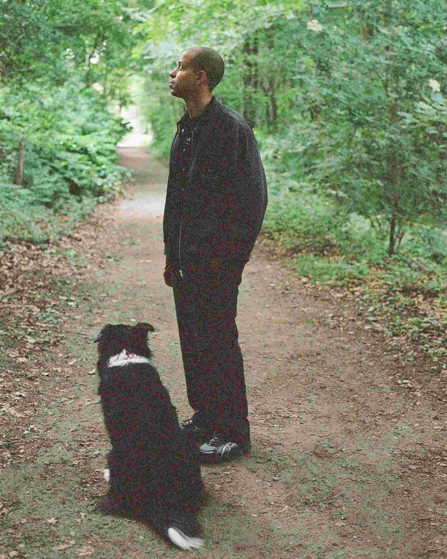 Silas Adler with dog for S.A x Asics 2025