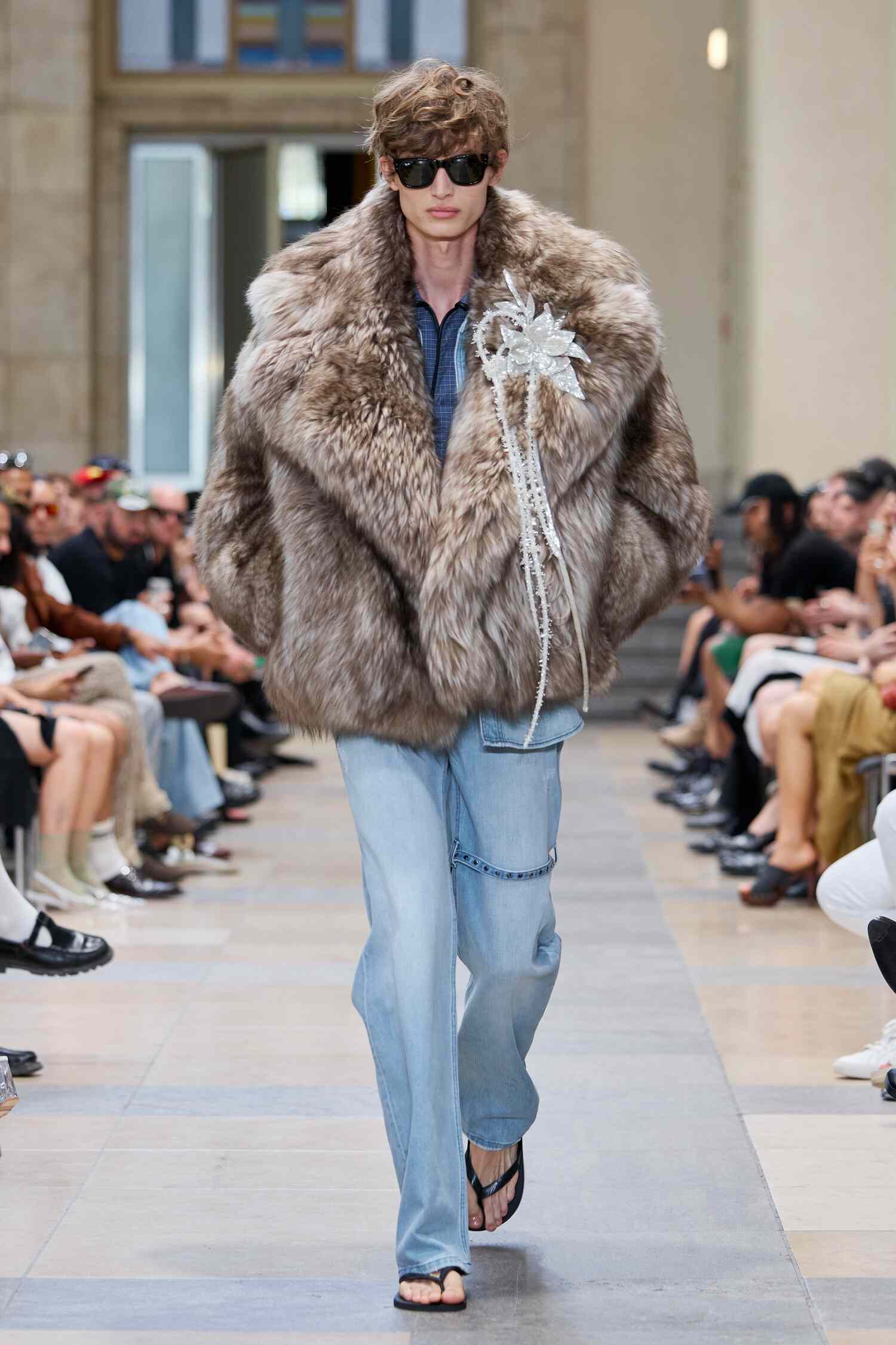 Large fur coat David Koma BFW SS26