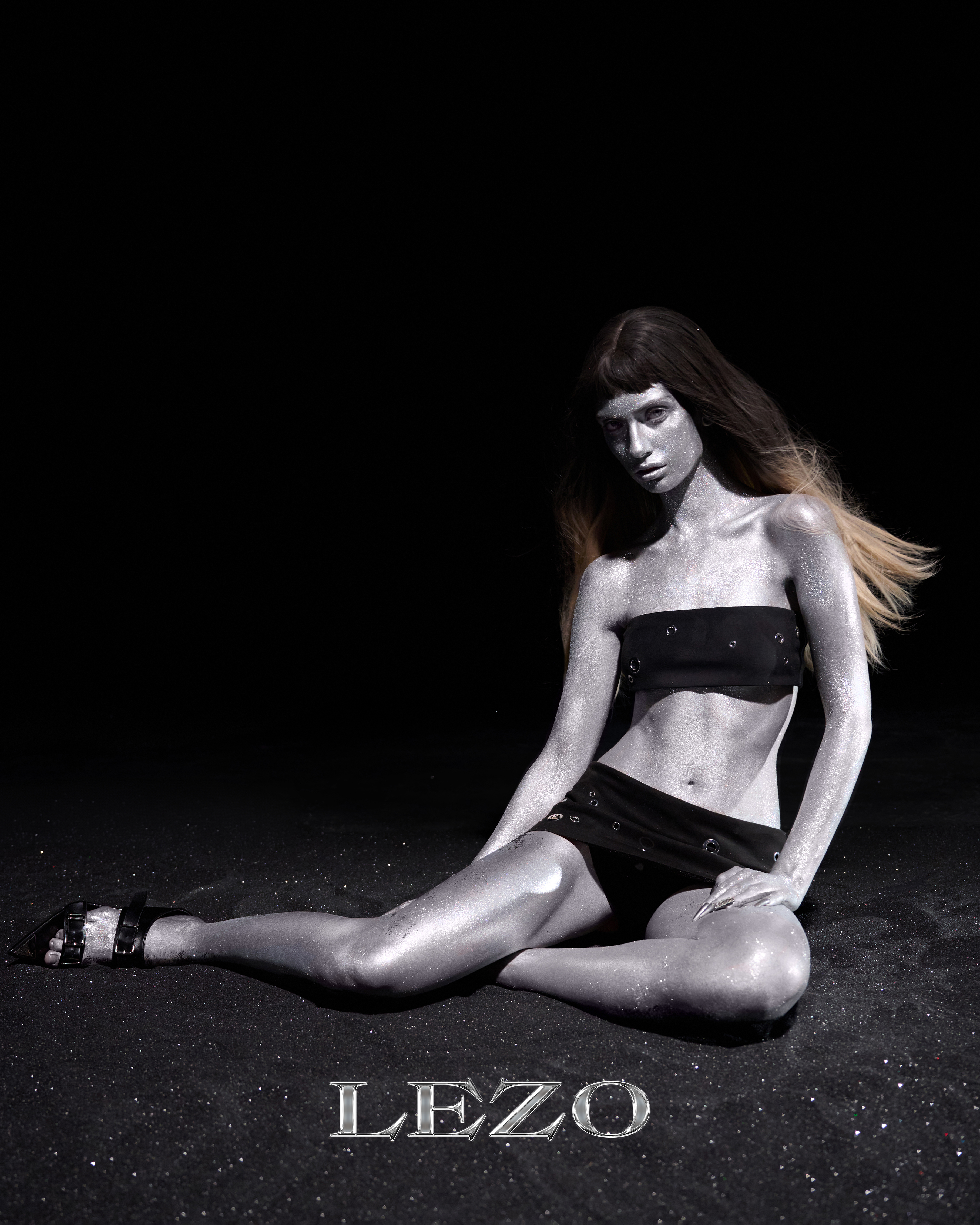 LEZO campaign featuring women in the metallic designs 