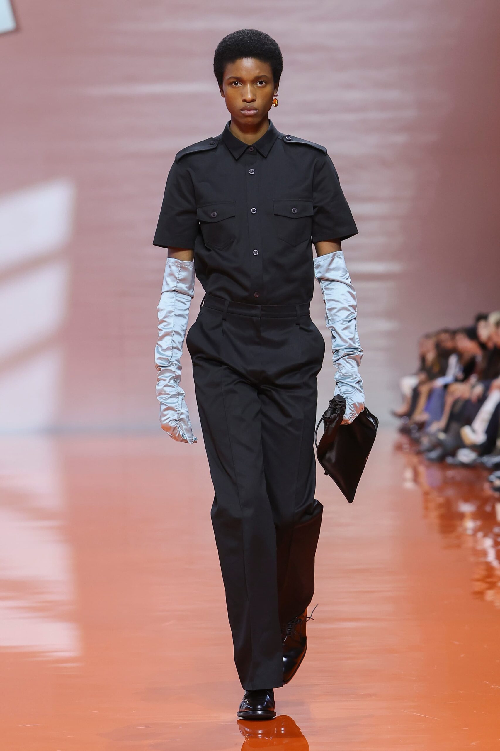 Prada SS26 collector on the runway, body of composition