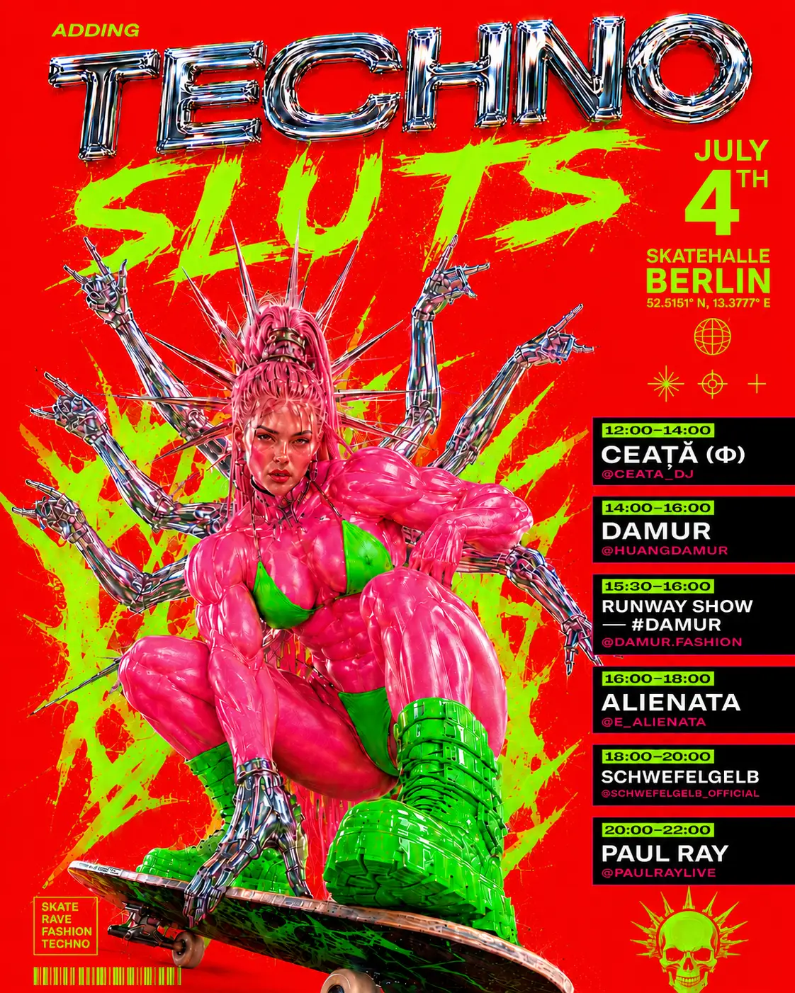 #DAMUR Reimagines the Fashion Show with a Daytime Rave at Skatehalle Berlin for BERLIN FASHION WEEK