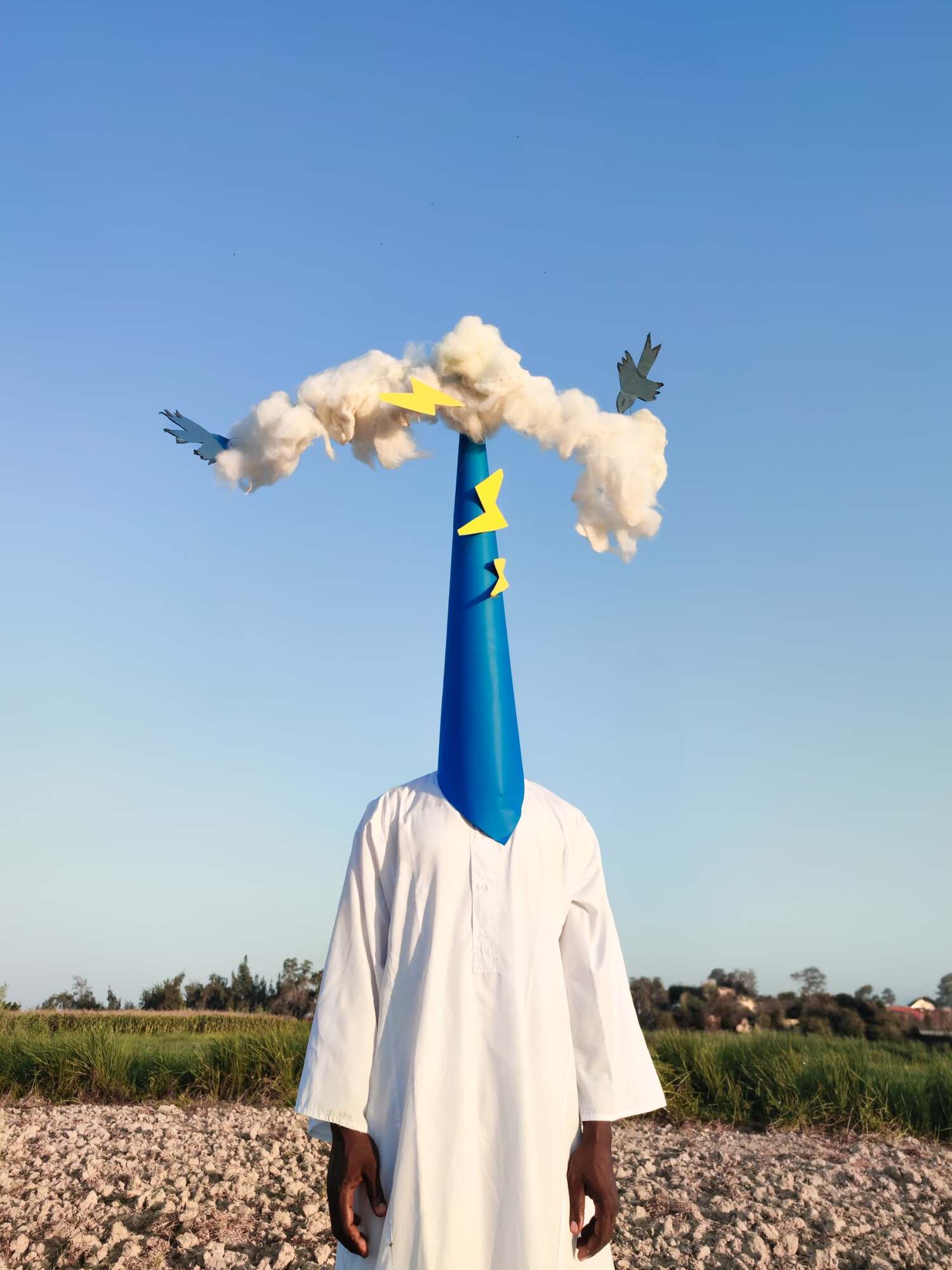 Festival identity promotional picture with a pyramid hat